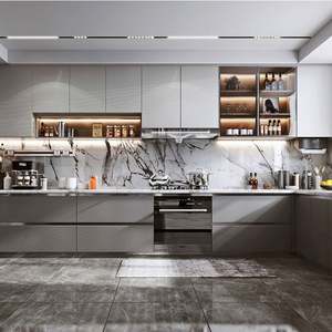 SANTOPOVA Yiwu Small Designs Black Melamine High Gloss Red Pantry Kitchen <b>Cabinets</b> Lowes Use for Sale - Product Image 5