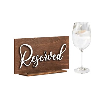 Panneau de table rectangulaire en bois massif pour décoration de mariage, avec lettres découpées et imprimées - Product Image 1