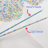 Perles de verre macaron givrées de haute qualité de 3 mm, accessoires de bijouterie DIY en vrac pour bracelets et colliers.