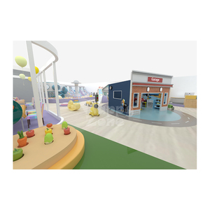 Sala de Juegos Infantil Personalizada, Ciudad en Miniatura con Gasolinera, Taller de Reparación de Autos, Granja y Equipos Interactivos - Product Image 3