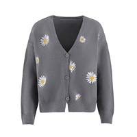 Kardigan Kasual Wanita Berkualitas Premium, Sweater Modis Premium untuk Musim Dingin, Kancing, Desain Khusus, Cetak, Pilihan Ukuran Besar