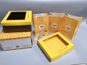 : Di động vàng lá dập nổi hộp cứng nhắc trong suốt cửa sổ bánh cuộn bánh mì nướng hàng hóa món tráng miệng Take-Away bao bì ngành công nghiệp thực phẩm - Product Image 3