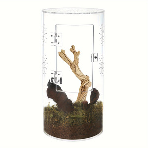 Enclos cylindrique pour araignées sauteuses, boîte de logement pour reptiles, terrarium à ouverture frontale pour geckos - Product Image 3