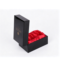 Boîte d'emballage cosmétique en bois laqué brillant rectangulaire de luxe faite à la main sur mesure pour parfum et huile essentielle