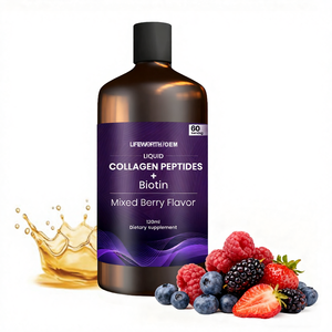 Collagene Liquido Certificato per Donne |   Peptidi di Collagene Marino per Adulti con Vitamina C al Limone per Schiarire la Pelle, Personalizzabile - Product Image 1