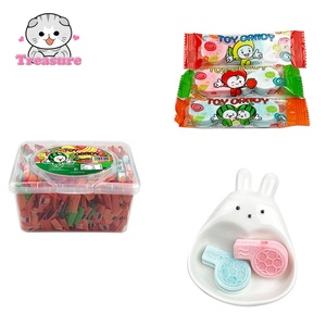 Penjualan laris murah warna-warni permen lembut krim buah manis peluit rasa Tablet pola bola permen Gummy dengan bahan gula - Product Image 1