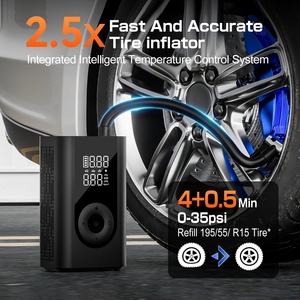 Gonfleur de pneus portable 150 PSI, compresseur d'air sans fil, <span class=keywords><strong>mini</strong></span> <span class=keywords><strong>pompe</strong></span> numérique pour voiture, moto, <span class=keywords><strong>vélo</strong></span>, arrêt automatique, lumière LED - Product Image 2