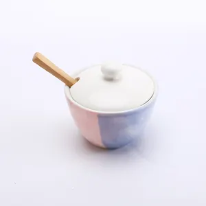 Tivray Mini 185ml Fine Bone china Sugar Pot Hand-painted Mixed Color Ceramic Milk Mug Creamer Bottle Espresso Steaming Jug