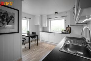 Gabinetes de Cocina Clásicos Modernos de Madera Maciza del Fabricante, Diseño Modular Inteligente, Estructura de MDF, Panel de Puerta Tratado con Laca, Laminado - Product Image 3