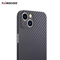 Vente en gros d'usine, étui de téléphone en fibre de carbone PP, Twinscase iphone, étuis de téléphone souples au toucher
