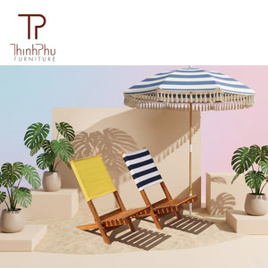 Silla de Playa Portátil de Madera de Pino Sólido, Diseño Moderno y Lujoso, Resistente al Agua, Ligera, para Uso en Exteriores, Parques y Villas - Product Image 2