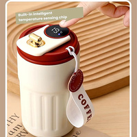 Mug à café en acier inoxydable 450 ml avec affichage intelligent de la température, mug de camping portable, écologique, à double paroi, isolé sous vide