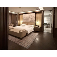 Ensemble de meubles de chambre à coucher contemporains minimalistes 5 étoiles pour hôtel Hilton, en panneaux MDF, résistant à l'eau, pour appartement commercial