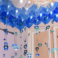 Décoration de Fête Scène d'Anniversaire Salle de Mariage Romantique pour Demande en Mariage, 100 Pcs Pendentifs Ballons Double Amour à Paillettes Laser