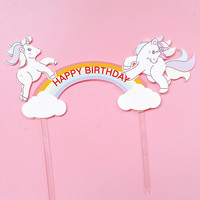 Acryl-Cake-Topper für Tortendekoration Niedliche Einhorn-Themen Weihnachtsparty-Zubehör