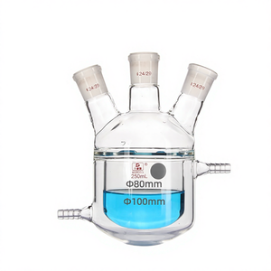 夹套反应釜 双层反应瓶 三颈循环保温 250ml/24 # *<span class=keywords><strong>3</strong></span> - Product Image 1