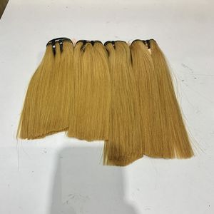 Cheveux longs OEM 100% cheveux humains vietnamiens, mèches lisses avec fermeture, couleur blonde 613, texture douce et lisse - Product Image 3