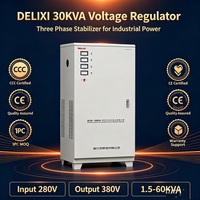 Régulateur de tension AC intelligent triphasé Delixi 30KVA - Enroulement en cuivre pur - Régulateur de tension électrique industriel
