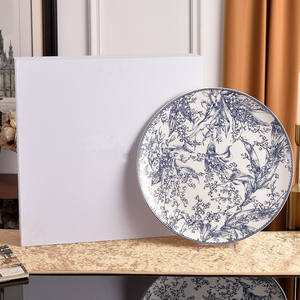 Plateau de luxe en porcelaine fine de 16 pouces pour service hôtelier, assiette à fruits, spécial mariage - Product Image 3