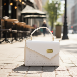 Bolso Bandolera Mariconera Fana Refined Libia para Mujer, Color Blanco Sólido, Cierre de Hebilla, Cuero Vegano, para Todas las Temporadas - Product Image 2