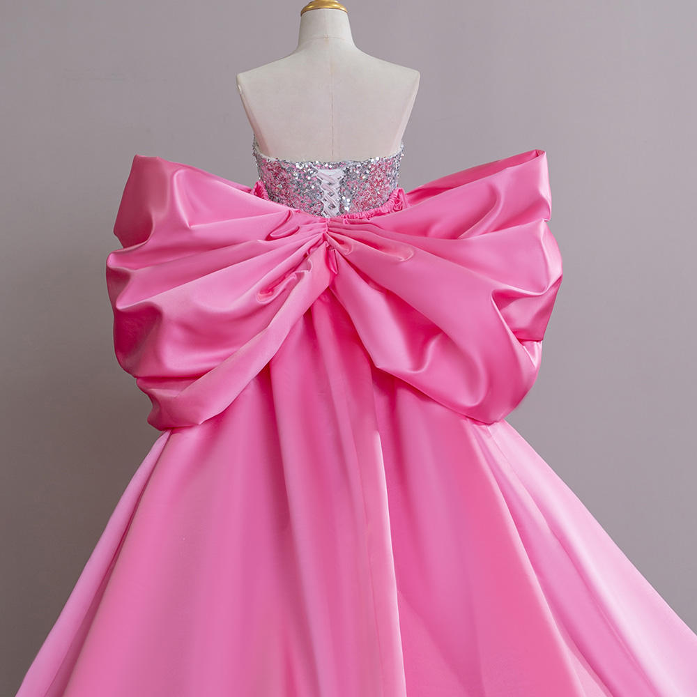 pink ballgown with train
