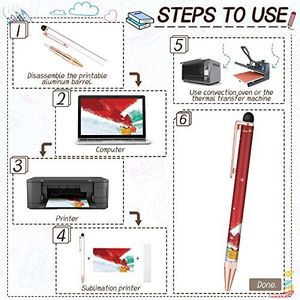 Bolígrafo de Sublimación <span class=keywords><strong>Blanco</strong></span> Personalizado DIY, Bolígrafos de Acero Inoxidable para Transferencia de Calor con Envoltura Retráctil - Product Image 3