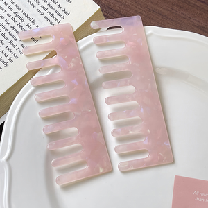 หวีผมอะซิเตทสำหรับผู้หญิงหวีสำหรับนวดขนแบบปรับได้หลายหน้าที่หวีผมสีสดแบบกำหนดเอง - Product Image 5