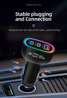 Chargeur de voiture universel rapide de haute qualité 90W PD 3.0 QC3.0 double USB-C simple USB ignifuge avec logo personnalisé en gros