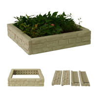 Grand lit de jardinière carré de 4 pieds en plastique HDPE de style marbré pour fleurs, légumes et herbes aromatiques, pour le jardinage.
