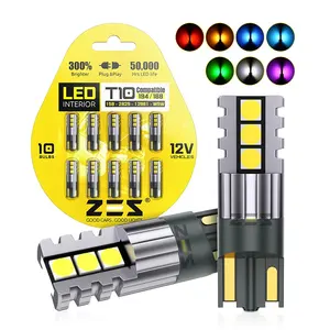 ZES AS04 T10 W5W 194 Canbus 6W 1200LM3570チップ7色ハイパワーT10LED電球ターンシグナルバルブ