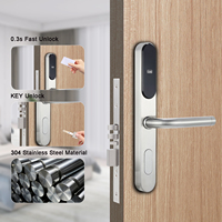 Serrure de porte électronique intelligente RFID pour hôtel, avec carte mémoire, pour portes en bois et en aluminium, design fin