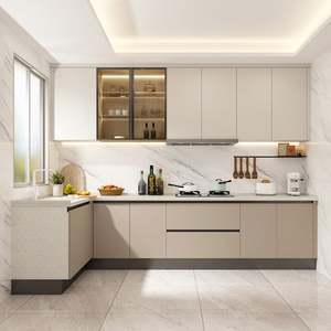 Mueble Moderno con Encimera de Cuarzo Integrada, Mueble de Cocina Abierto Personalizado para la Personalización de Toda la Casa - Product Image 2