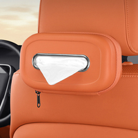 Support de mouchoirs en cuir multi-emplacements pour intérieur de voiture, fixation par sangle sur accoudoir, pare-soleil, dossier de siège pour Tesla BYD BMW