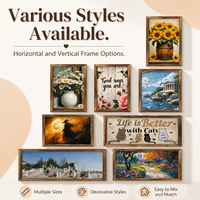 Cadre photo en bois massif rustique fait main style Art Déco, style campagnard vintage, décoration murale pour la maison, taille personnalisée - Grande Vente