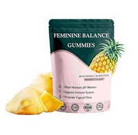 Bonbons gommeux probiotiques naturels pour femmes, saveur ananas, complément alimentaire pour la santé immunitaire, équilibre du pH, à base de plantes