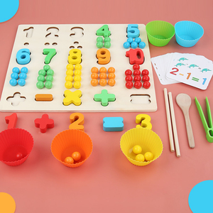 Giáo dục số đồ chơi câu đố màu phân loại Xếp Chồng Đồ chơi trẻ em đũa Clip hạt PEG Hội Đồng Quản trị bằng gỗ hạt trò chơi - Product Image 5