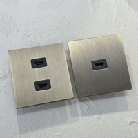 Nouvelle prise double standard britannique 16A, prise allemande, française, européenne, interrupteur à bouton-poussoir, ports USB-C, cadre en acier inoxydable, style rétro, gris