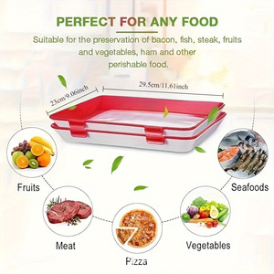 Contenedor Apilable Plano y Delgado Reutilizable de un Solo Nivel para Conservación de Alimentos Frescos, Bandeja de Almacenamiento de Cocina para Verduras - Product Image 4
