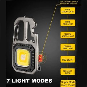 <b>Mini</b> Portable Aluminum Alloy Tactical Keychain <b>Light</b> <b>LED</b> Rechargeable Waterproof Magnetic Flashlight 100-1000 Lumens Camping - Product Image 3