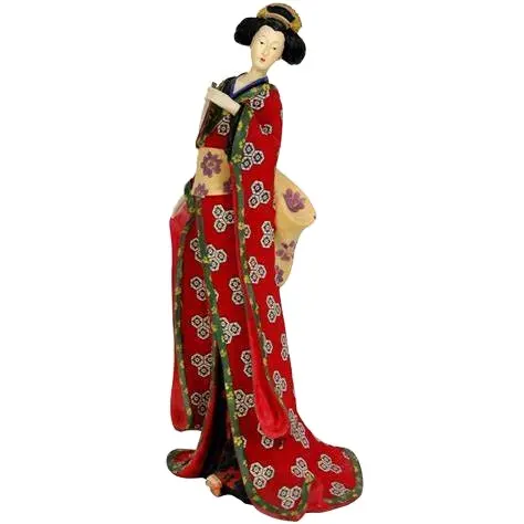 custom home decor resin figurine Ceramic Ornamental Kimono Geisha Figure
