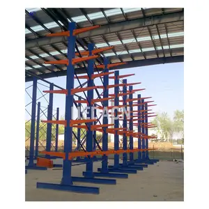 Cantilever Rack de armazenamento para madeira Rack de perfil longo com sistema de estantes de carga lateral