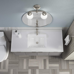 Évier de salle de bain rectangulaire en céramique blanc moderne de 40 pouces à encastrer, haute dureté, personnalisé, avec drain, pour meuble sous-vasque de style <span class=keywords><strong>continental</strong></span> - Product Image 3