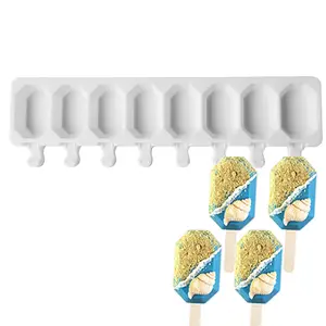 8 Lỗ Silicone Ice Cream Hình Thức Popsicle Khuôn DIY Tự Chế Món Tráng Miệng Tủ Đông Nước Ép Trái Cây Ice Pop Cube Maker Khuôn