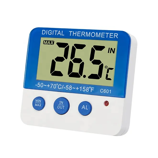 C601 उच्च परिशुद्धता डिजिटल तापमान अलार्म रेफ्रिजरेटर फ्रिज फ्रीजर थर्मामीटर-50-+ 70 डिग्री