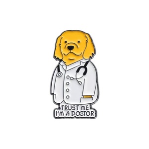 Broche de Esmalte de Desenho Animado de Animal Médico, Pin de Crachá de Pato Golden Retriever, Acessório de Roupa com Design Fofo e Exclusivo - Product Image 5