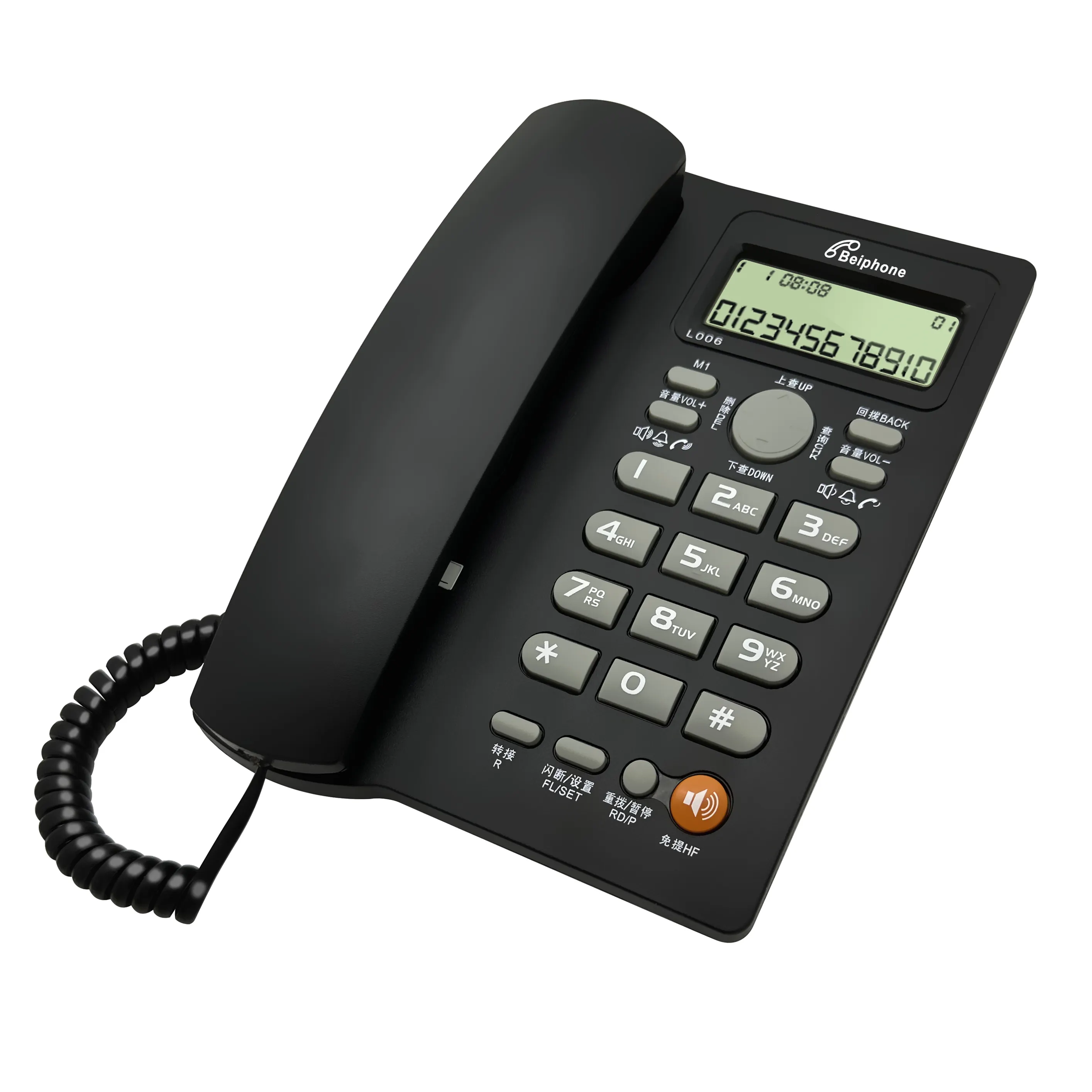 Teléfono multifuncional con cable para oficina, hogar, Hotel, al por mayor, con identificador de llamada, teléfono fijo