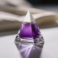 Botella de Perfume de Vidrio de Lujo con Logotipo Personalizado, 30ml 50ml 100ml, Forma Triangular, Transparente, Reutilizable, con Pulverizador
