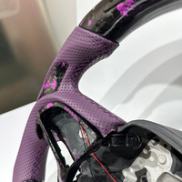 Volant de voiture en fibre de carbone forgée avec écran LED de style violet pour Dodge Challenger Charger Hellcat, livraison gratuite