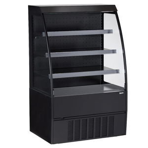 Refrigerador Comercial Negro Abierto para Exhibición de Productos - Product Image 1