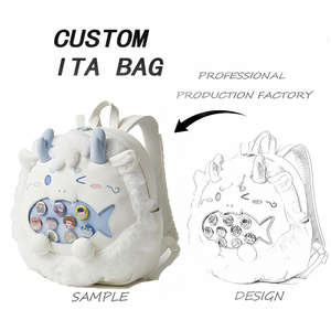 Túi đeo vai Itabag thú bông tùy chỉnh hình mèo dễ thương hình đám mây có cửa sổ trong suốt trưng bày pin anime - Product Image 1